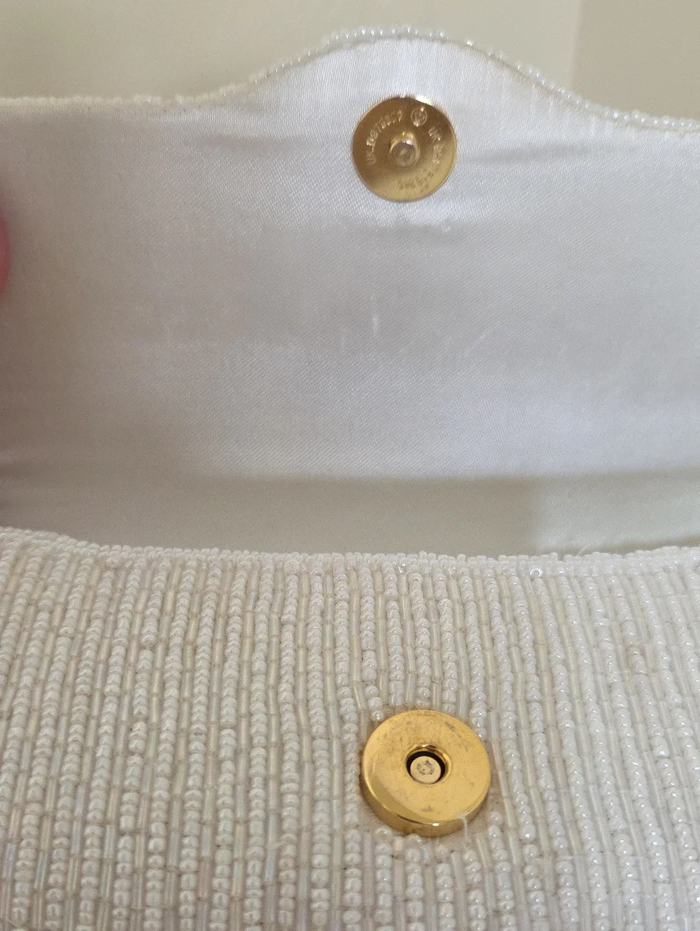 Embellished White & Gold Evening Clutch